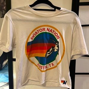 Aviator nation woman’s cropped tee size small
